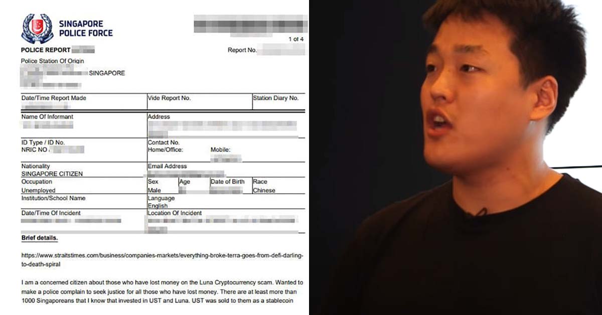 POLICE REPORT MADE AGAINST TERRAFORM LABS AFTER UST CRASH