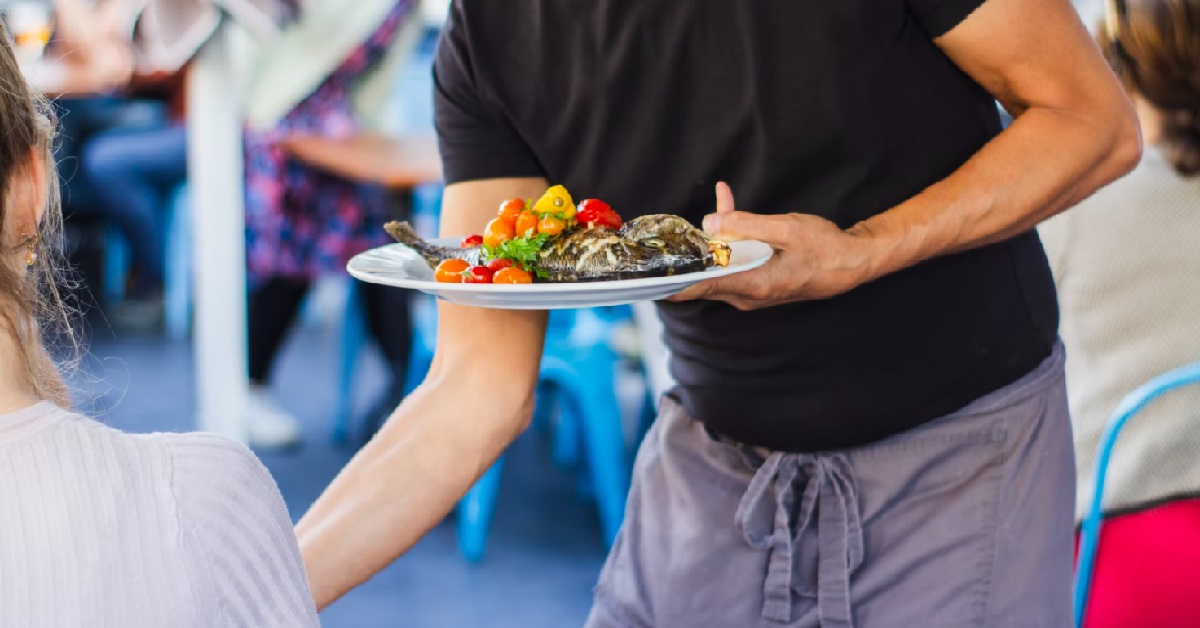 WAITER SERVED FOOD TO WRONG DINER, WHO COUGHED ON IT BEFORE SERVING IT TO RIGHT TABLE