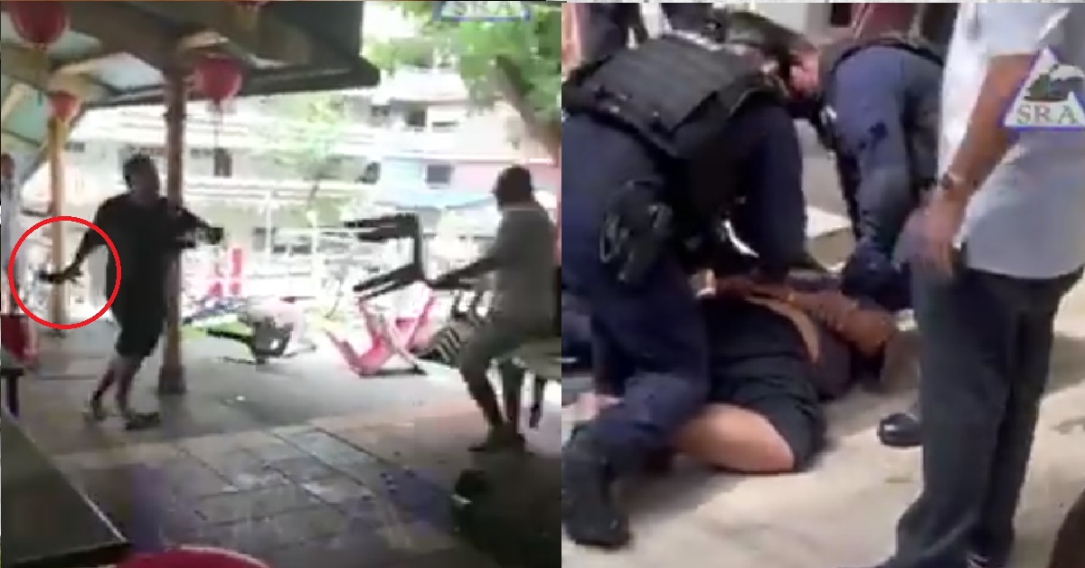 CRAZY MAN ATTACKS UNCLE WITH CHOPPER, PINNED DOWN BY CROWD