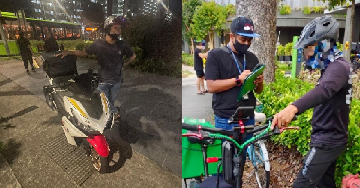 MOTORCYCLIST CAUGHT WITHOUT NUMBER PLATE BY LTA OFFICERS