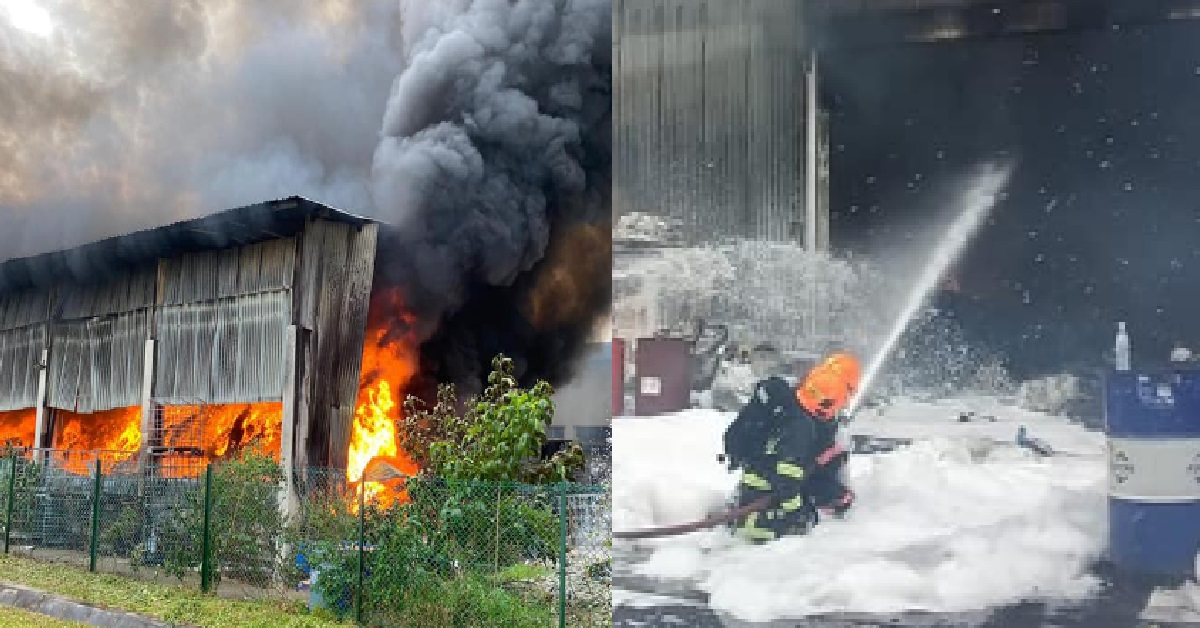 HUGE FIRE BROKE OUT AT GUL DRIVE WAREHOUSE, FIRE MEASURED 20M BY 40M