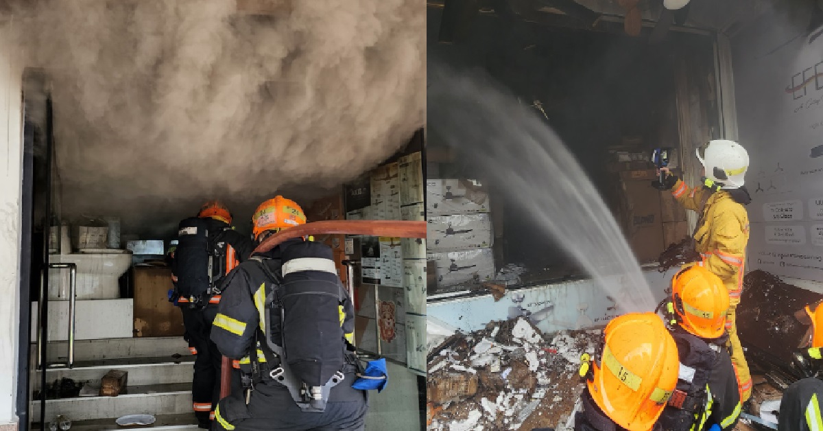 FIRE BROKE OUT @ BALESTIER RD, SCDF BROKE THROUGH WINDOW TO FIGHT FIRE