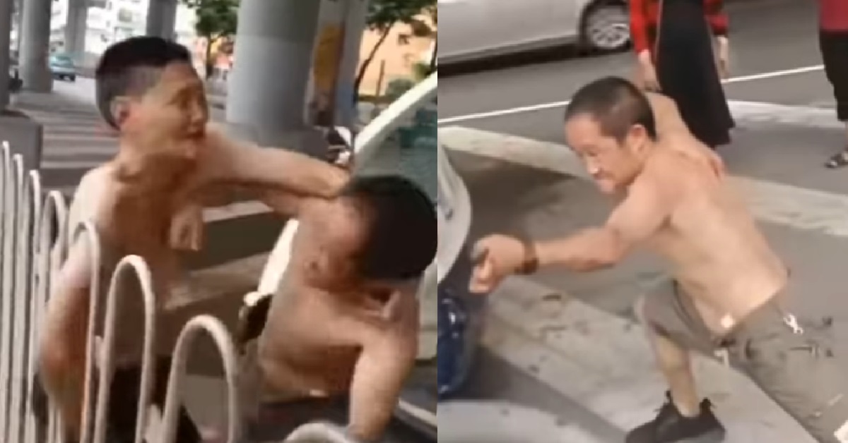 UNCLE FIGHTING ON THE ROAD, SHOWS OFF HIS “TIGER CLAW” TO OPPONENT
