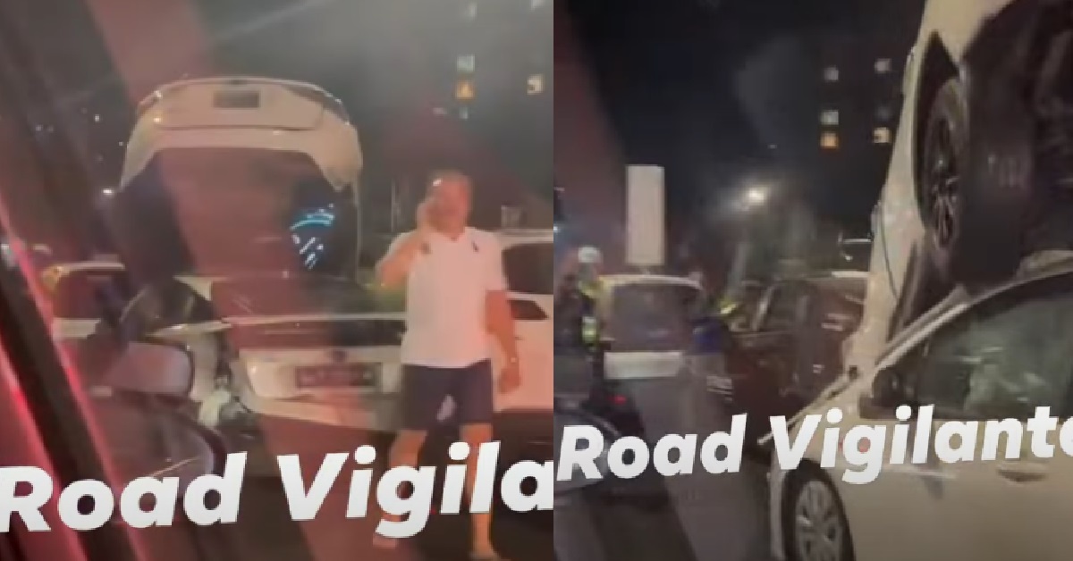 HORRIFIC 7-CAR ACCIDENT @ PIE, CAR SEEN LYING ON TOP OF OTHER CAR