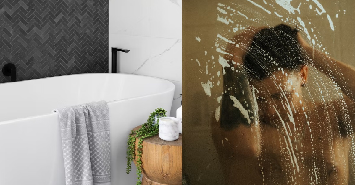MAN WANTS TO BATHE ALONE BUT WIFE KEEPS PESTERING TO JOIN HIM INSIDE