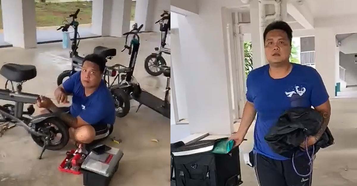 MAN CAUGHT RED HANDED TRYING TO STEAL E-BIKE, TOO LATE FOR SORRY