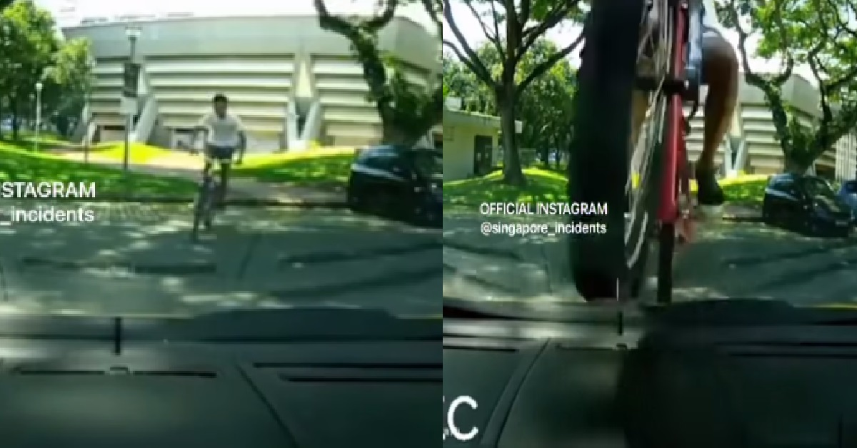 YP DOING STUNT BY RIDING HIS BICYCLE UP A PARKED LAMBORGHINI