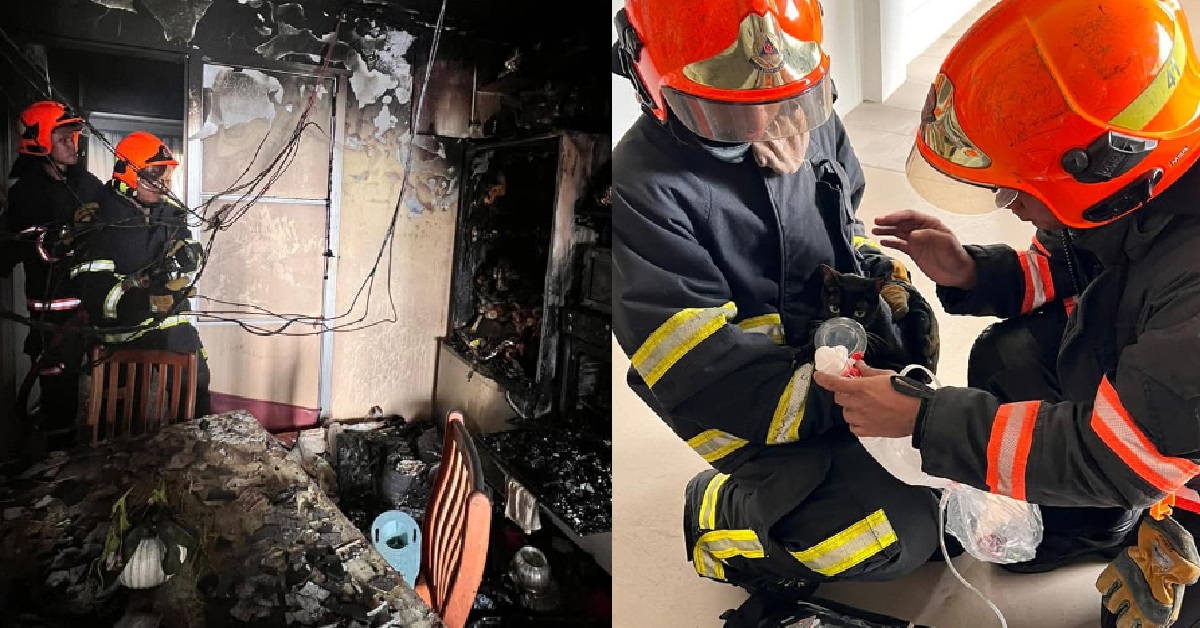FIRE BROKE OUT @ JURONG HDB, BABY RESCUED AND SENT TO HOSPITAL