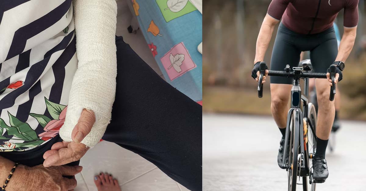 80 Y.O WOMAN KNOCK BY SPEEDING CYCLIST AND LEAVES