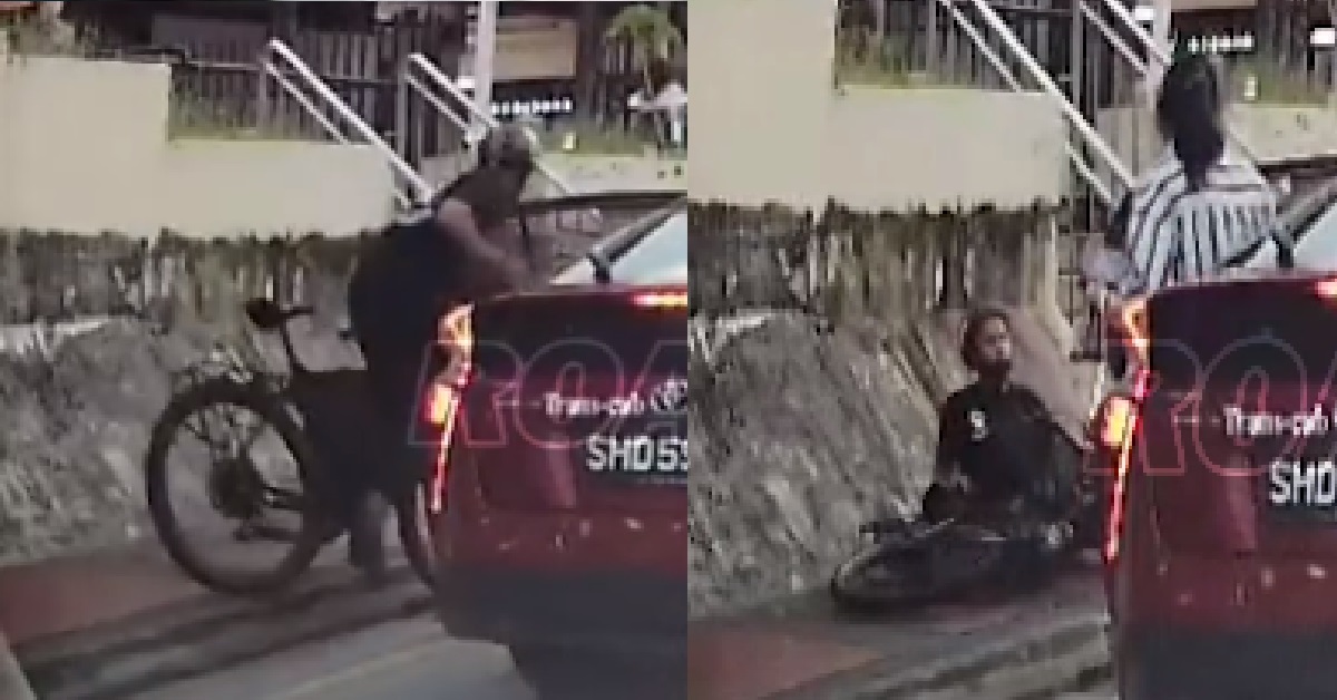 PASSENGER OPENS TAXI DOOR AT ROAD SIDE, CYCLIST FACEPLANTS INTO DOOR