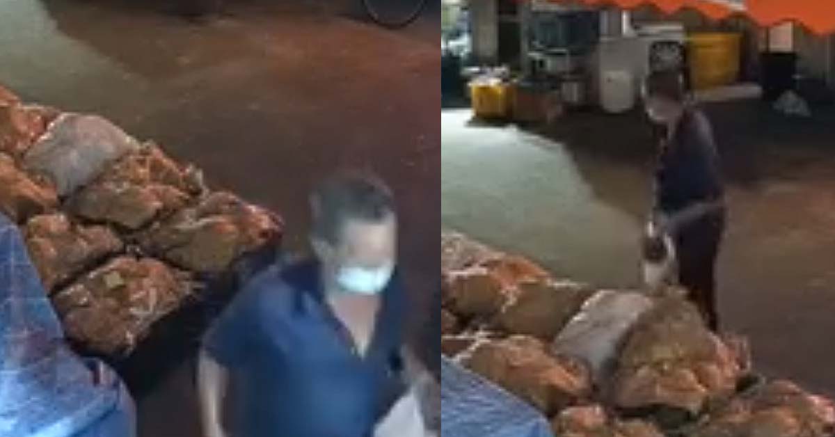 UNCLE CAUGHT STEALING DURIANS FROM JURONG FRUIT STALL