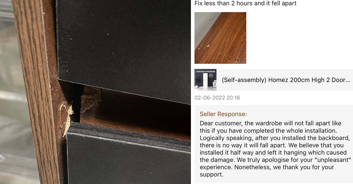 CABINETS BOUGHT FROM SHOPEE FALLS APART 2 HOURS AFTER ASSEMBLING IT