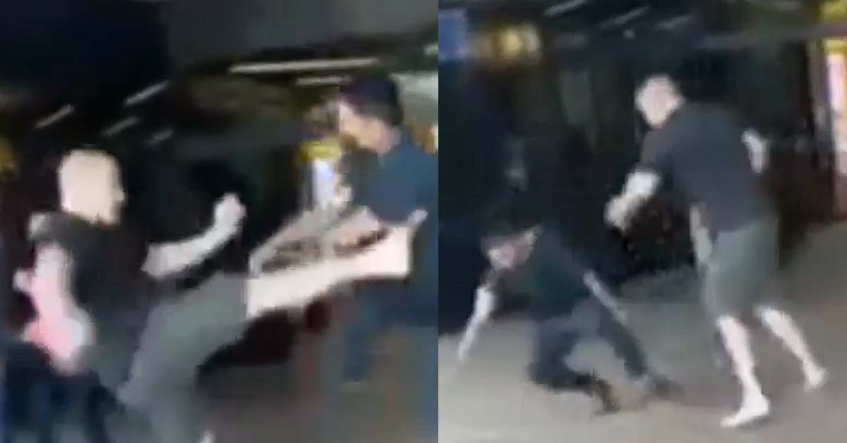 BOTAK GANGSTER FIGHTING IN PUBLIC, GIVES MEGA KICK AND PUNCH