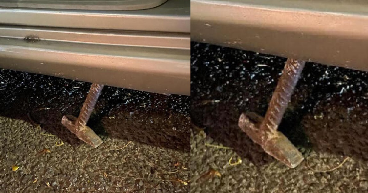 HAMMER ON PIE STUCK IN PASSING CAR, DRIVER STRANDED FOR HOURS