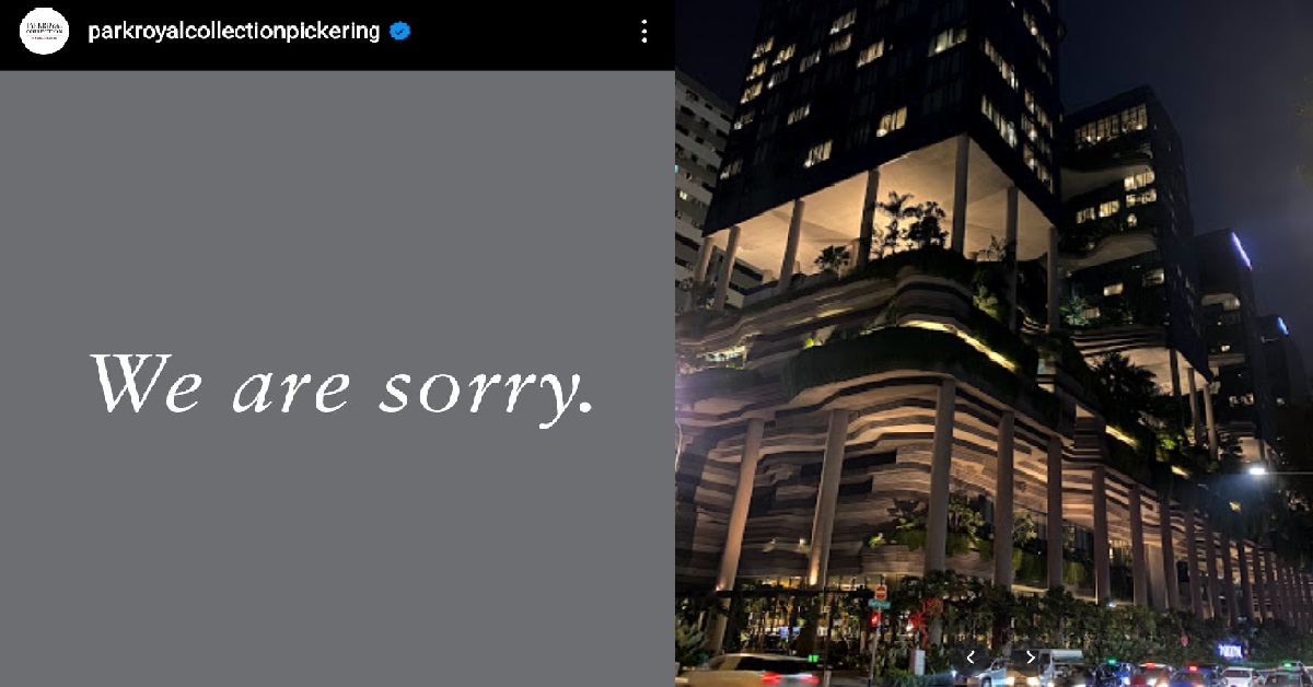 PARKROYAL PICKERING HOTEL REJECTED 2 WOMEN’S WEDDING BOOKING, APOLOGISES