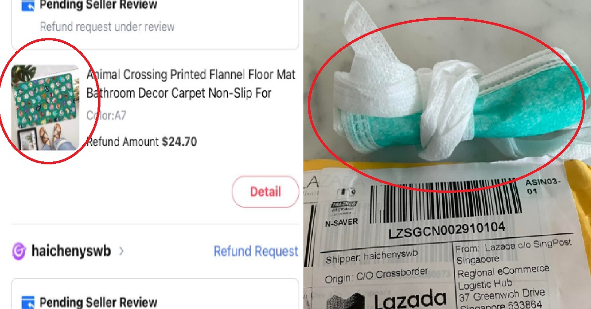 MAN BOUGHT 2 BATH MATS FROM LAZADA, RECEIVES FACE MASK INSTEAD