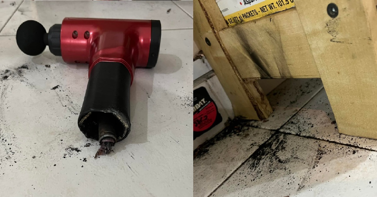 WOMAN BOUGHT MASSAGE GUN FROM LAZADA, CAUGHT FIRE AFTER CHARGING