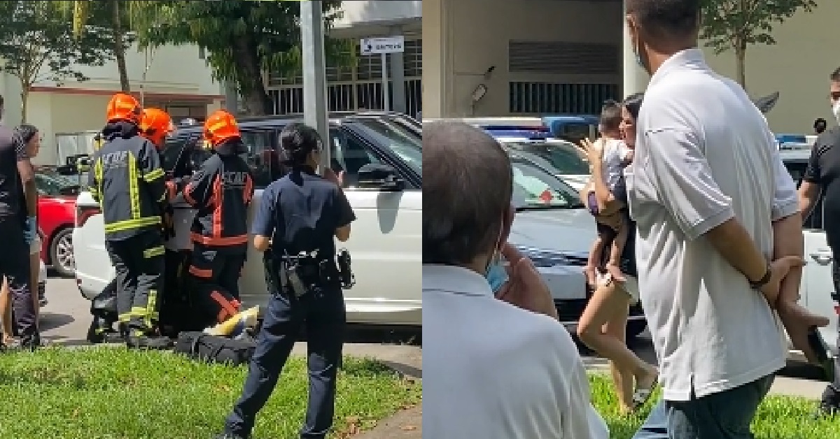 CHILD TRAPPED INSIDE LOCKED CAR @ TIONG BAHRU, RESCUED BY SCDF