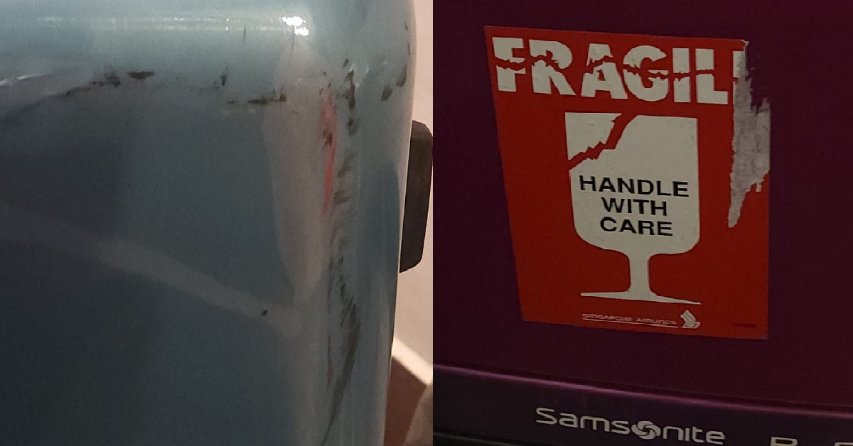 TRAVELER SHARES PHOTO OF DAMAGED LUGGAGE AFTER FLIGHT WITH SIA