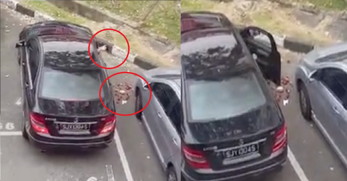 S’PORE MERC DRIVER CAUGHT LITTERING OUT OF CAR IN M’SIA