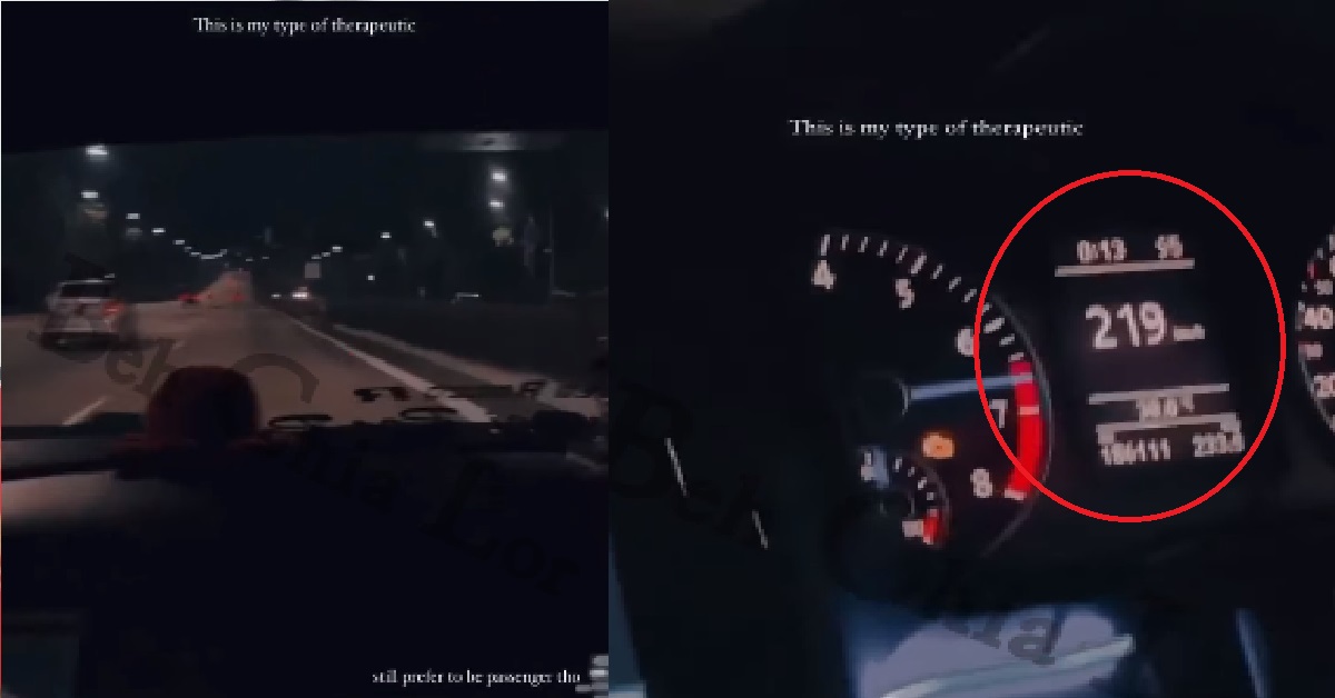SPEEDSTERS FILM THEMSELVES DRIVING 219KM/HR ON EXPRESSWAY