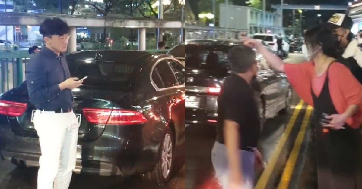 JAGUAR VS HONDA DRIVER – FIGHT OVER PARKING LOT, BLOCKS ROAD @ BUKIT TIMAH