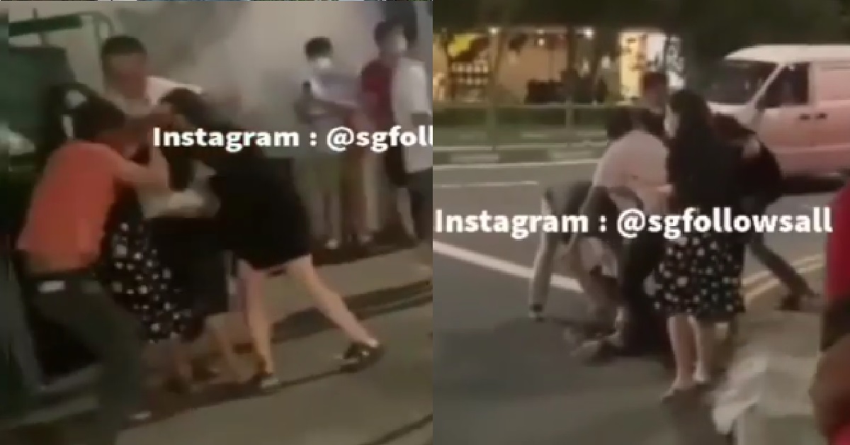 PRC MEN FIGHTING AT GEYLANG, SHOUTS “CHAO NI MA” THEN HANTAM ON ROAD