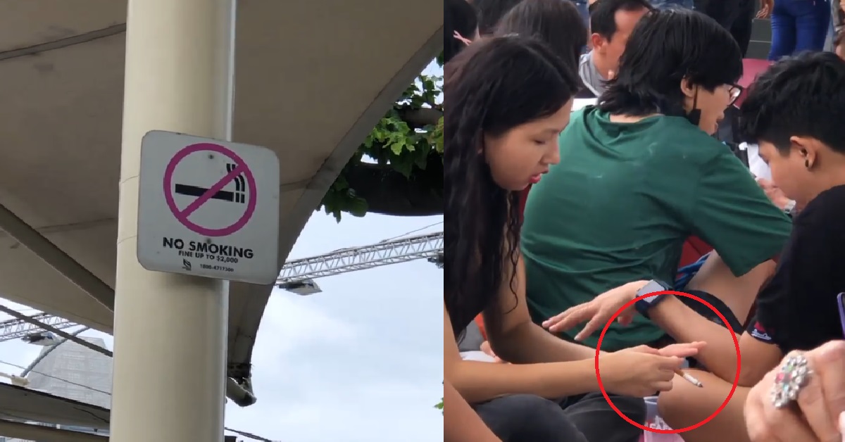 MYANMAR MAIDS SMOKING DEFIANTLY UNDER HUGE “NO SMOKING SIGN”