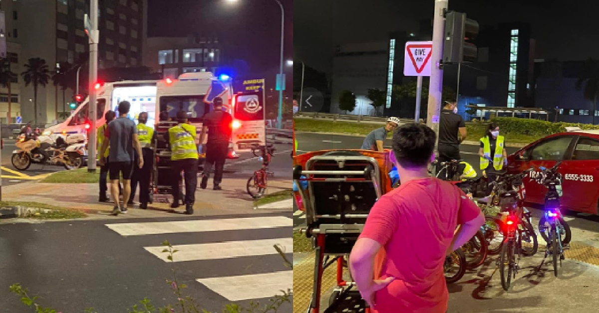 TAXI CRASHES INTO CYCLIST AT ADMIRALTY, APPEALING FOR WITNESSES