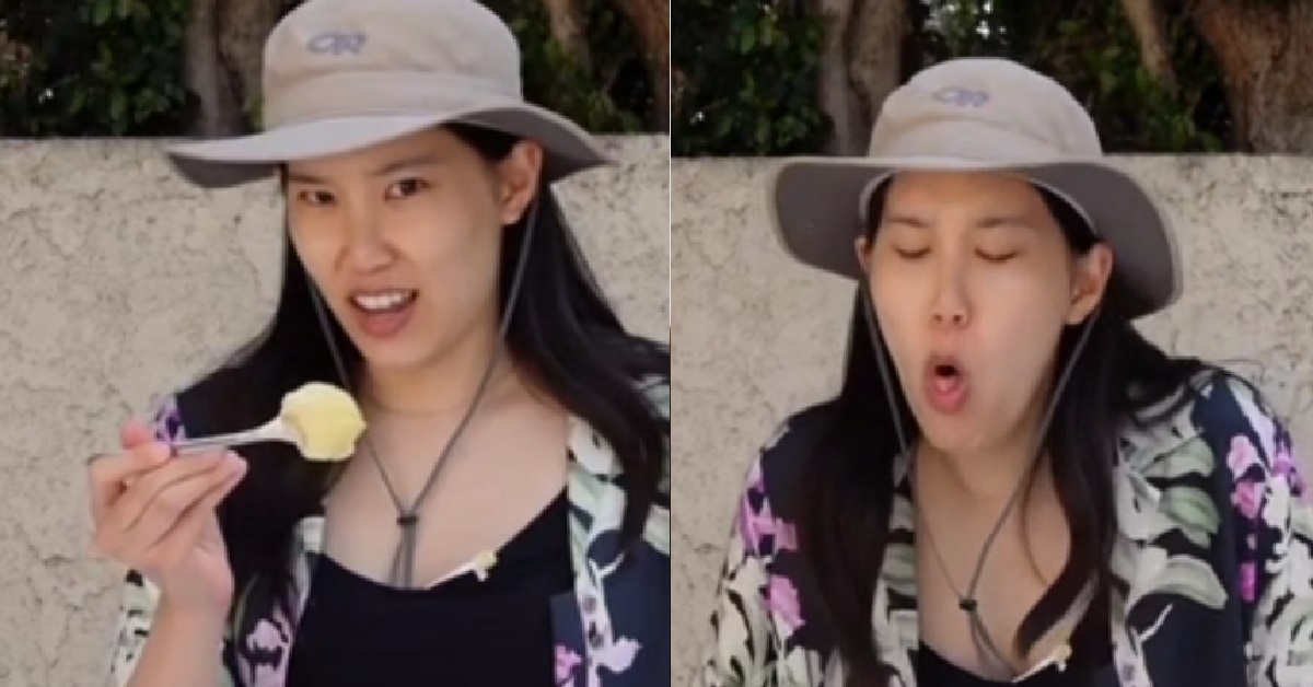 AMERICAN GIRL TRIES DURIAN, ALMOST VOMITS & SPITS IT ON THE TABLE