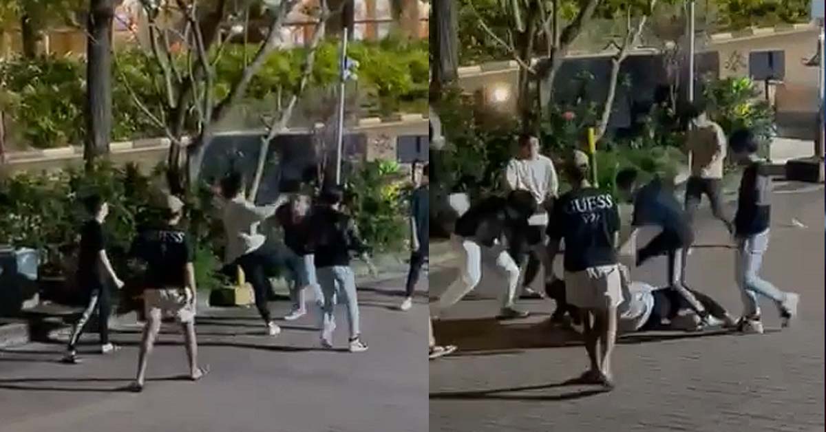 OVER 10 YPs FIGHTING AT GOLDEN MILE, SEVERAL OF THEM KNOCK OUT