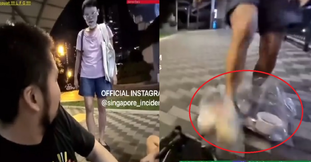 CRAZY AUNTIE ATTACKS COUPLE IN PUBLIC, KICKS THEIR FOOD ON THE FLOOR