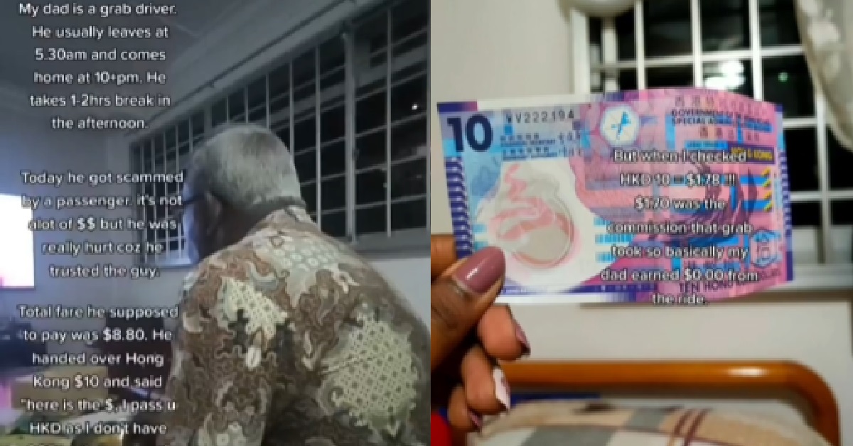 GRAB DRIVER ALLEGEDLY SCAMMED BY PASSENGER, PAID HK$10 FOR SG$8.80 FARE