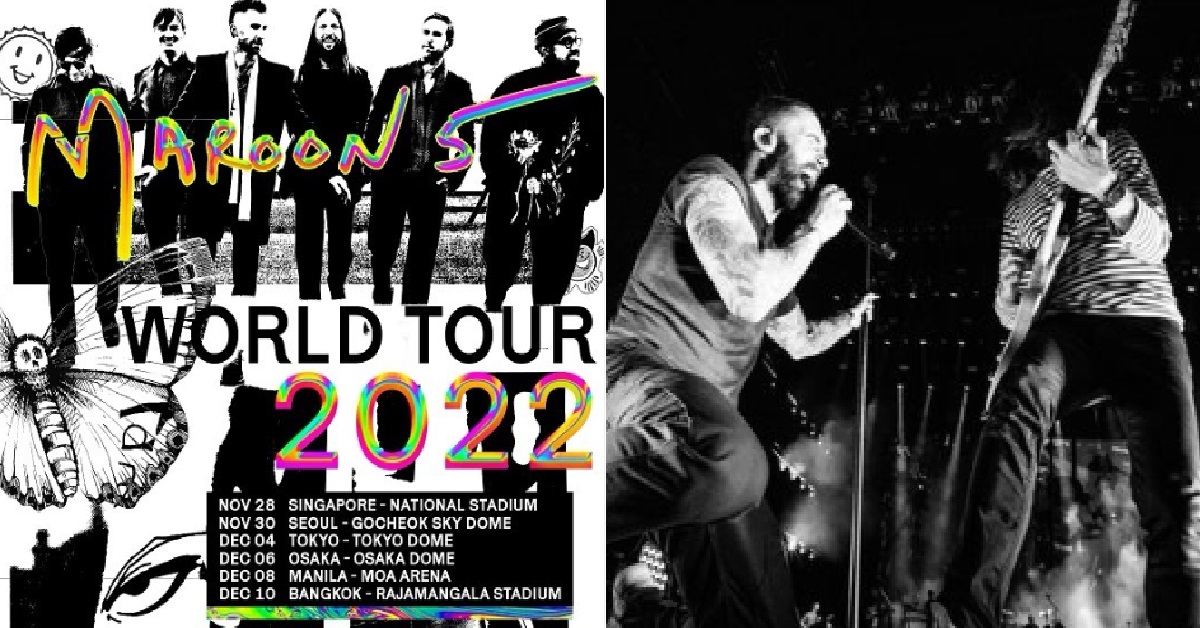MAROON 5 PERFORMING AT S’PORE NATIONAL STADIUM ON 28 NOV FOR WORLD TOUR
