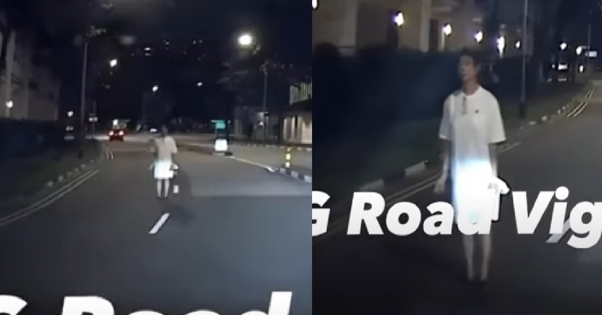 MAN STANDS CREEPILY STILL IN THE MIDDLE OF THE ROAD @ RIVER VALLEY