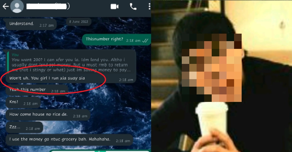 GUY CAME UP WITH SOB STORY TO BORROW MONEY, THEN BLOCKS GIRL & MIA