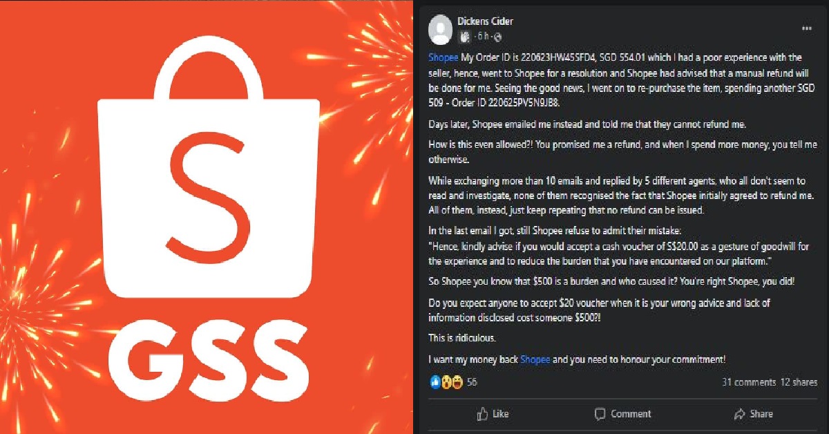 MAN’S $550 REFUND FROM SHOPEE FELL THROUGH, OFFERED $20 VOUCHER INSTEAD