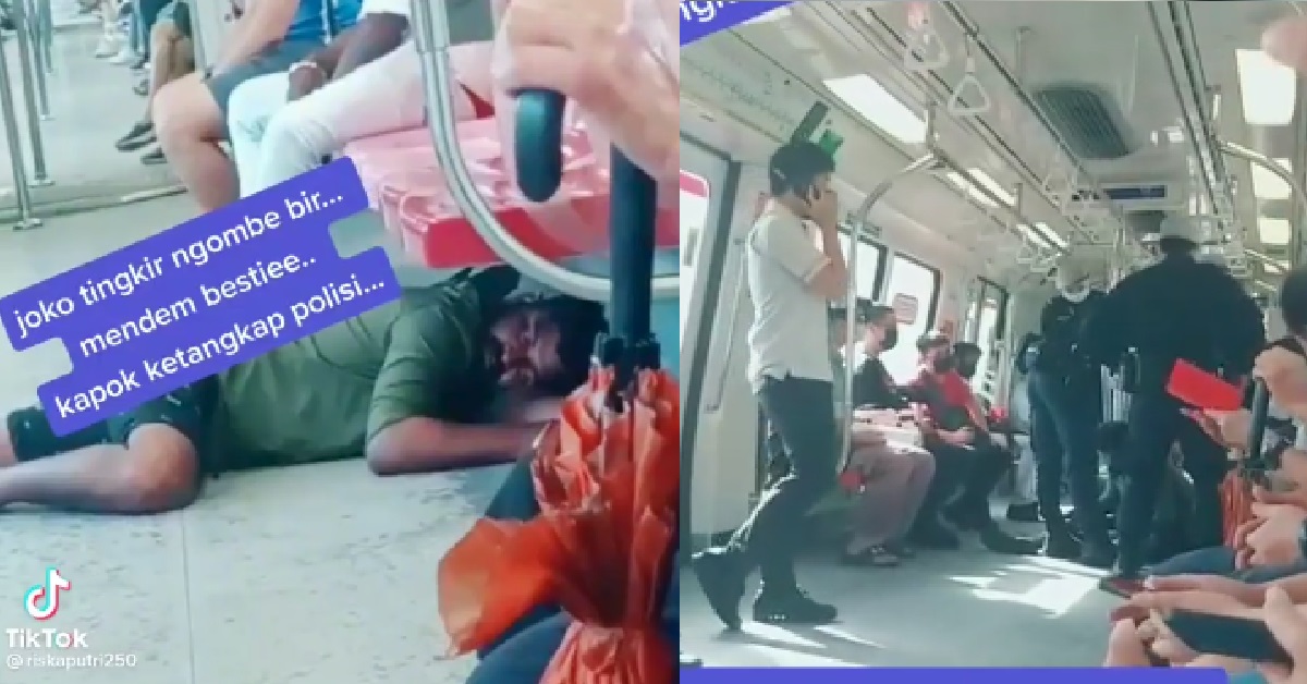 DRUNKEN HERO K.O UNDER MRT SEAT, TRANSCOM OFFICERS BECOME HIS ALARM CLOCK