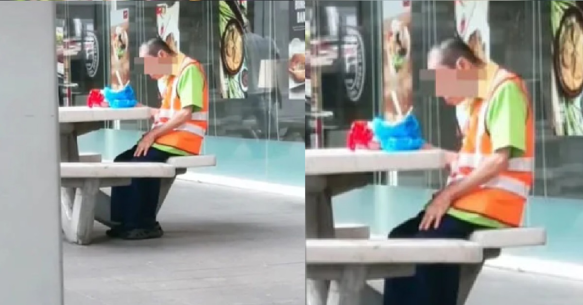 WOMAN “FEELS PITY” FOR ELDERLY MAN EATING SANDWICH ALONE