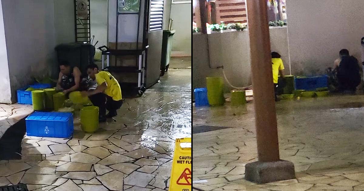 NETIZENS DISGUSTED AFTER SEEING PLATES WASH ON FLOOR @ NEWTON FOOD CENTRE