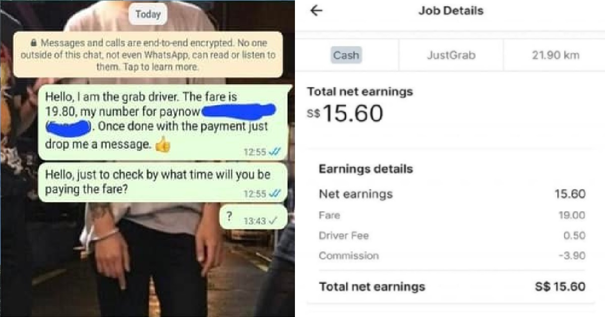 GRAB PASSENGER TOLD DRIVER HE WILL PAYNOW GRAB FARE, THEN BLOCKS DRIVER