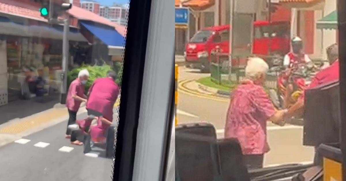 BUS DRIVER WINS PRAISES AFTER STOPPING TO HELP OLD LADY CROSS THE ROAD