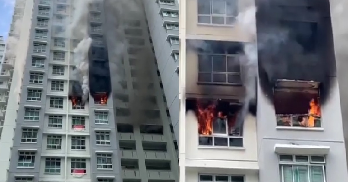 73 Y.O ELDERLY WOMAN RUSHED INTO BURNING HDB TO SAVE HER BLIND HUSBAND