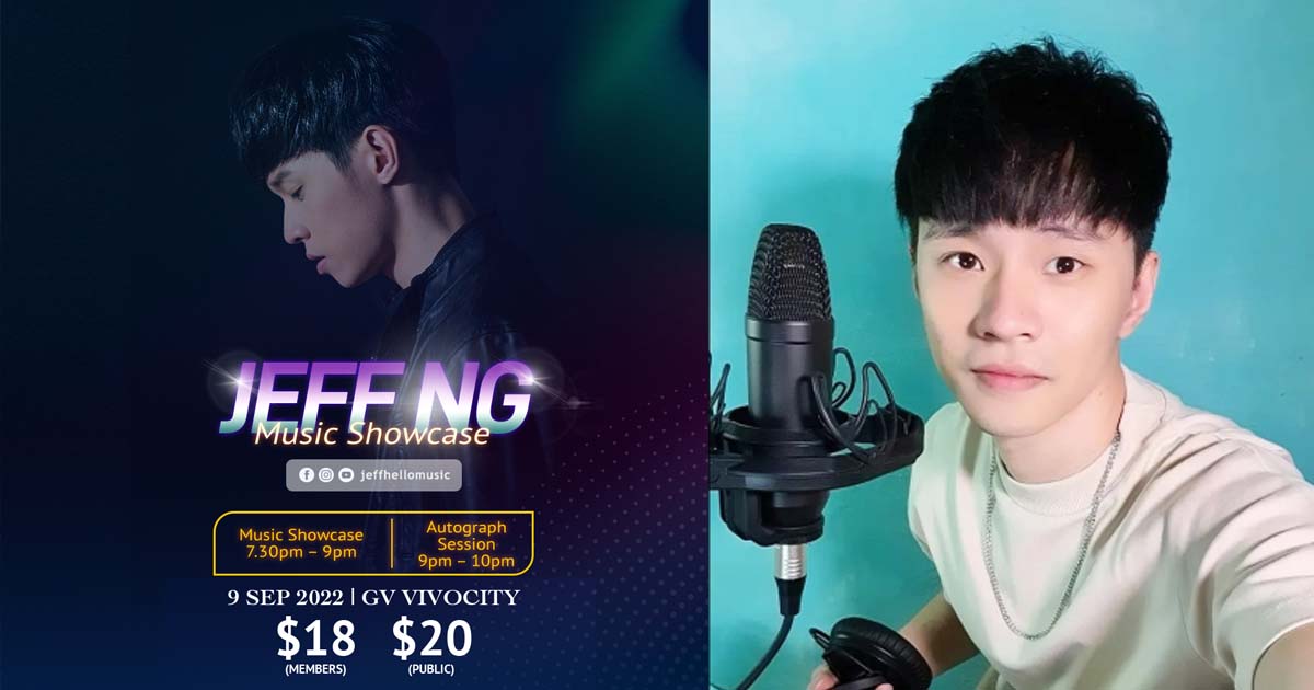 BUSKER JEFF NG IS SELLING TICKETS TO HIS LIVE PERFORMANCE AT GV VIVOCITY