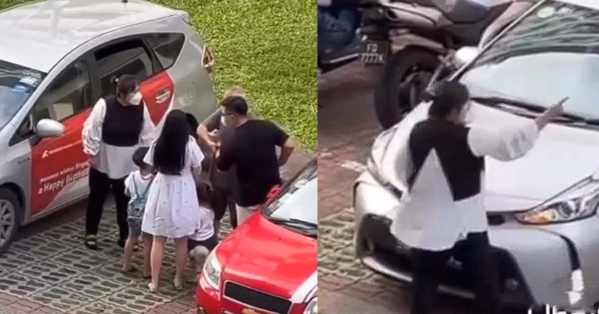 PRC WOMAN SHOUTING IN PARKING LOT TO LET THE WHOLE WORLD HEAR HER VOICE