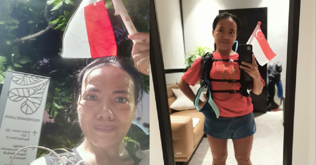 FILIPINO MAID RUNS 57KM IN ALMOST 9 HOURS TO CELEBRATE S’PORE’S NATIONAL DAY