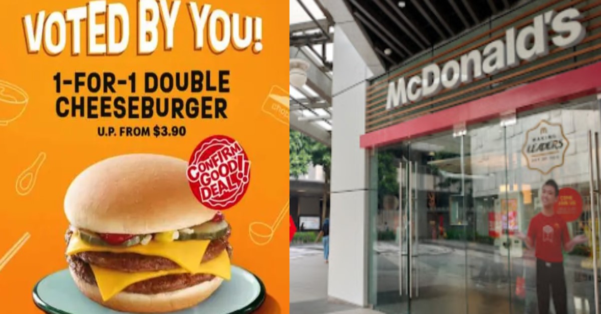 MCDONALD 1 FOR 1 DOUBLE CHEESEBURGER DEAL TILL 18 AUG