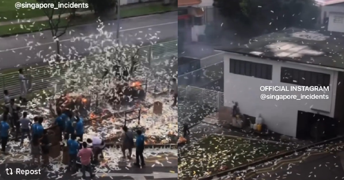 JOSS PAPERS SEEN FLYING EVERYWHERE, EVEN LAND ON ROOFTOP, WHILE BURNING