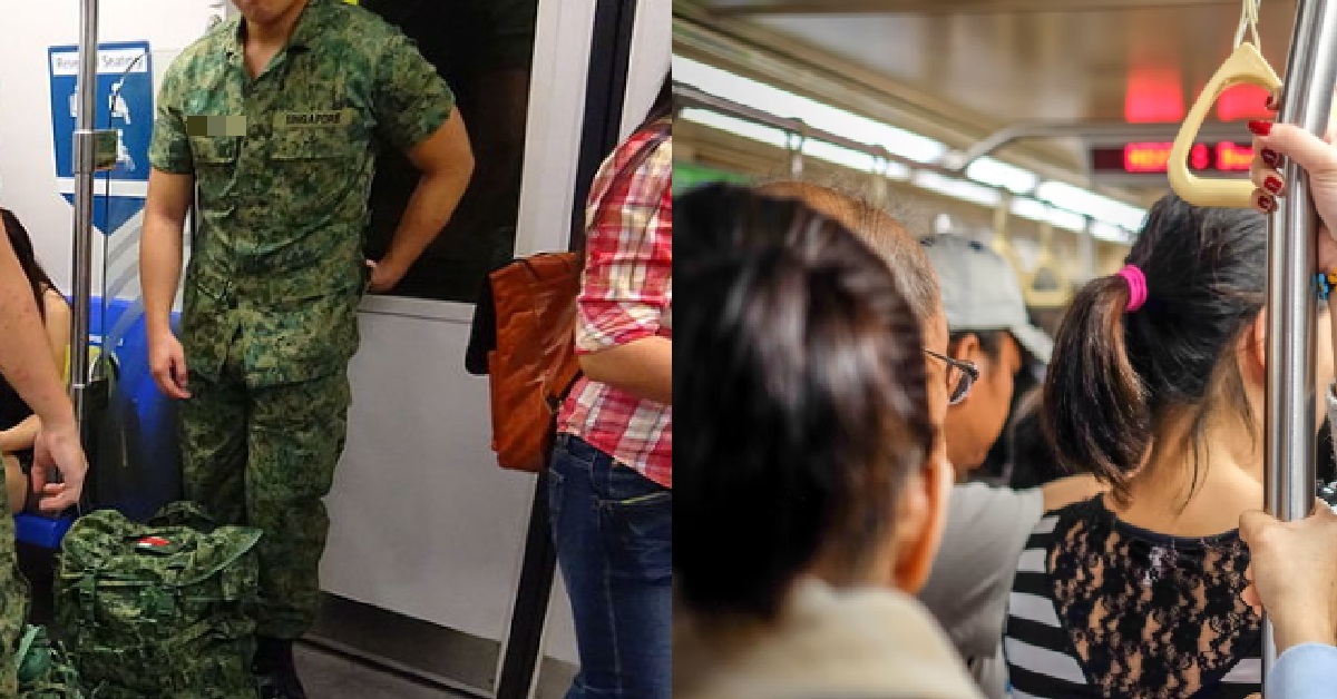 GIRL ASKED TIRED NSF TO STAND IN MRT, CALLS HIM A “BABY” FOR HAVING SORE LEGS