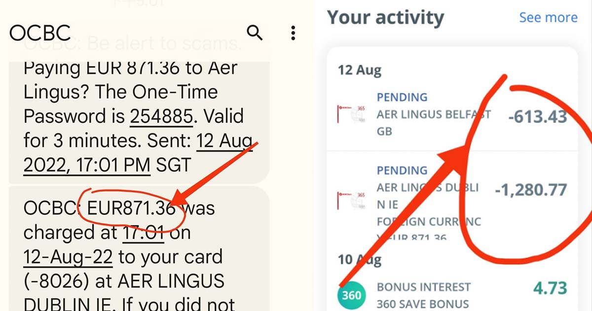 OCBC CUSTOMER ALLEGEDLY TOLD NOT TO MAKE POLICE REPORT AFTER CREDIT CARD MISUSED